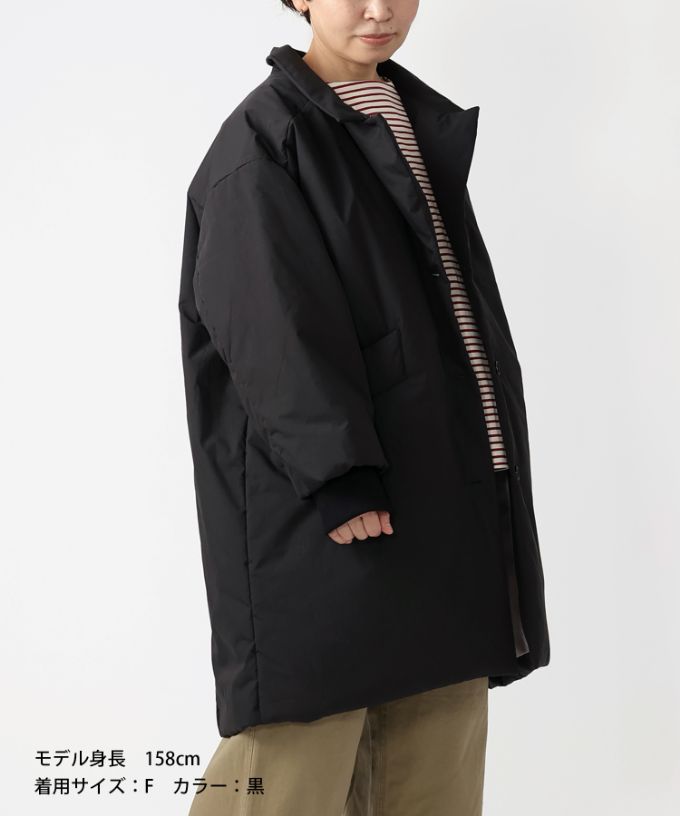 モルガコート　中綿入り立ち襟コート　