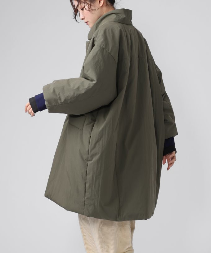 モルガコート　中綿入り立ち襟コート　