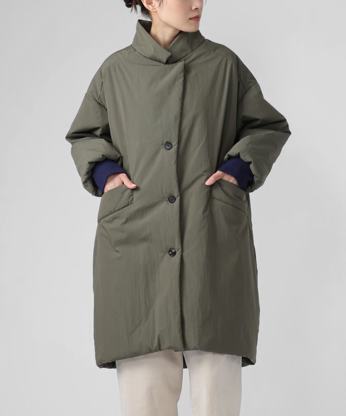 モルガコート　中綿入り立ち襟コート　