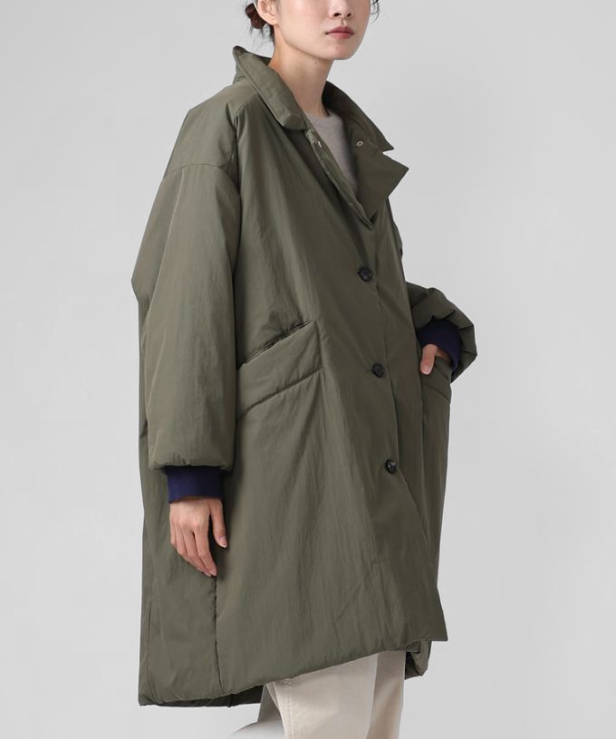 モルガコート　中綿入り立ち襟コート　