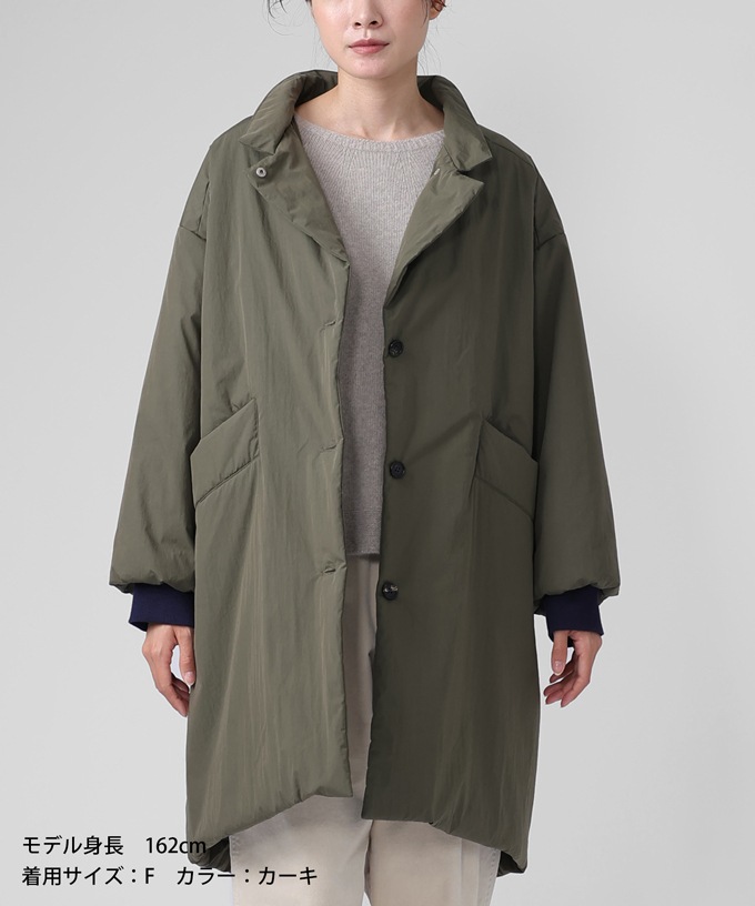 モルガコート　中綿入り立ち襟コート　