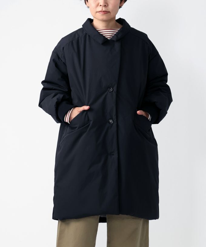 モルガコート　中綿入り立ち襟コート　
