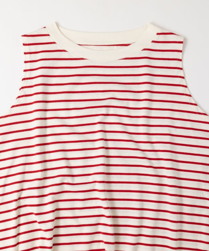 アイリストップ・C　Aラインのボーダーノースリーブ