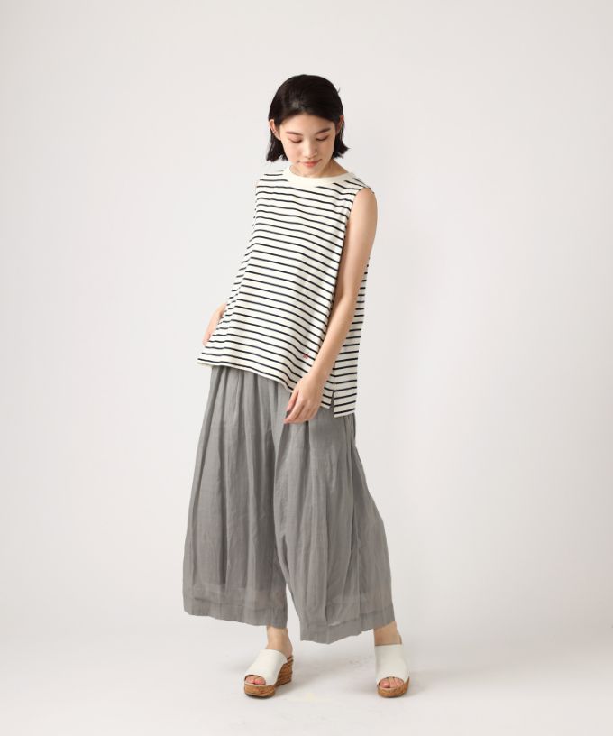 アイリストップ・C　Aラインのボーダーノースリーブ