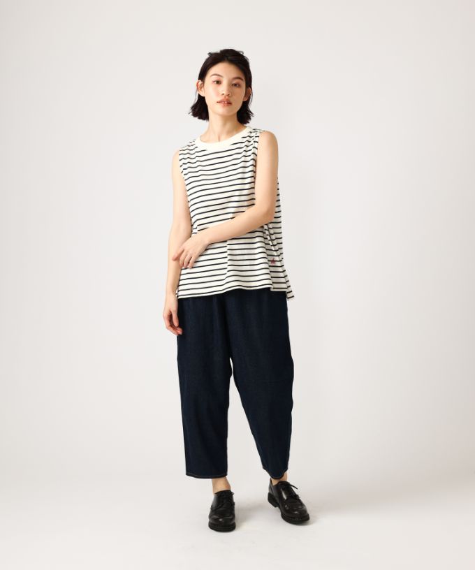 アイリストップ・C　Aラインのボーダーノースリーブ