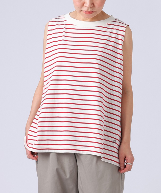 アイリストップ・C　Aラインのボーダーノースリーブ