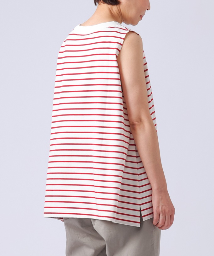 アイリストップ・C　Aラインのボーダーノースリーブ