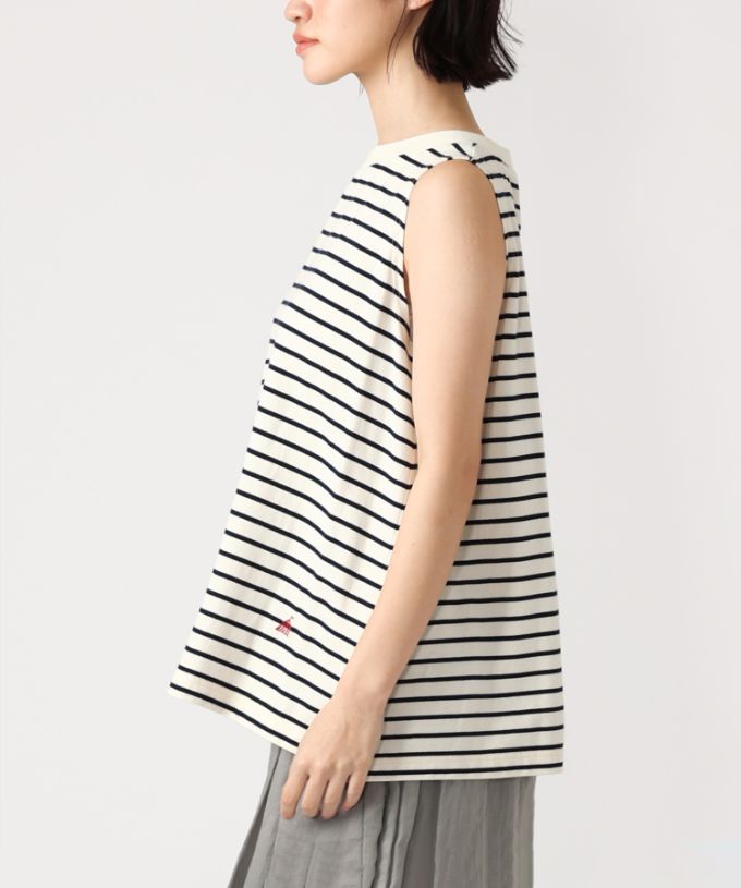 アイリストップ・C　Aラインのボーダーノースリーブ