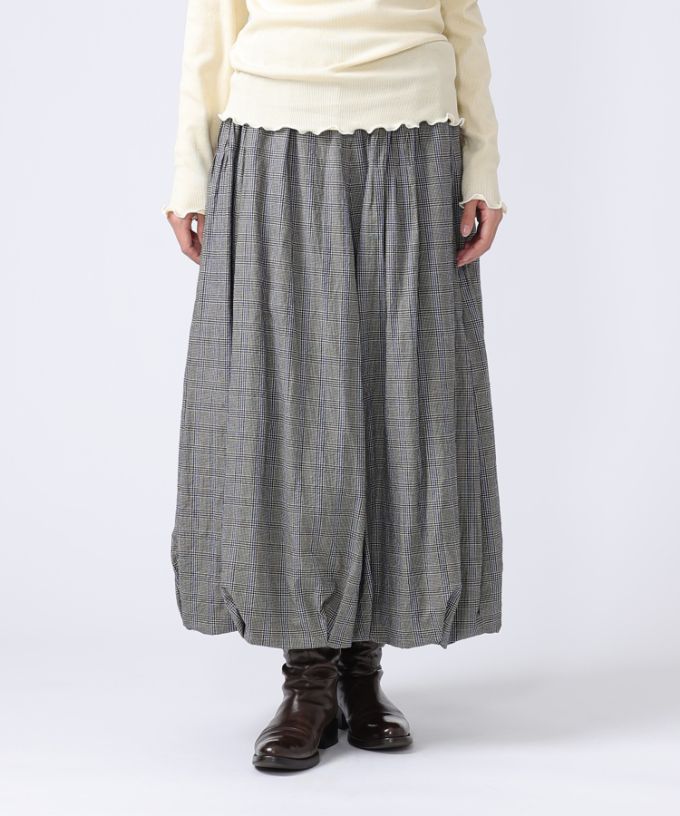 トレズスカート・グレン　オリジナルグレンチェックのコクーンシルエット