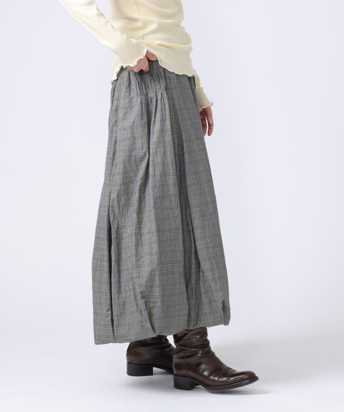 トレズスカート・グレン　オリジナルグレンチェックのコクーンシルエット