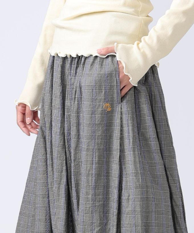 トレズスカート・グレン　オリジナルグレンチェックのコクーンシルエット