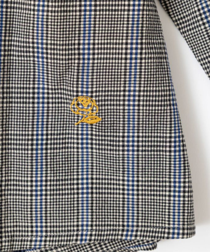 アンジェ・グレン　オリジナルグレンチェックの後ろタックブラウス