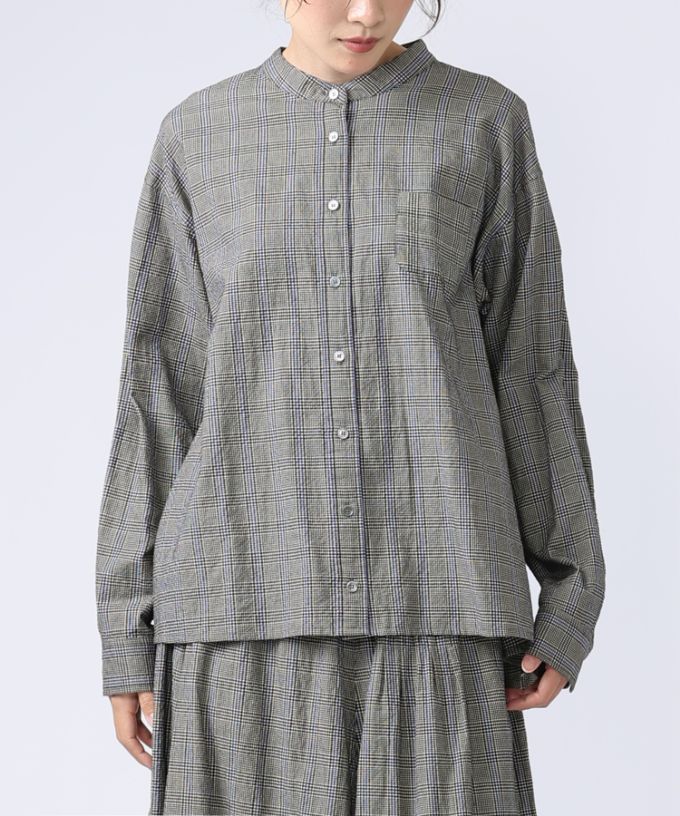アンジェ・グレン　オリジナルグレンチェックの後ろタックブラウス