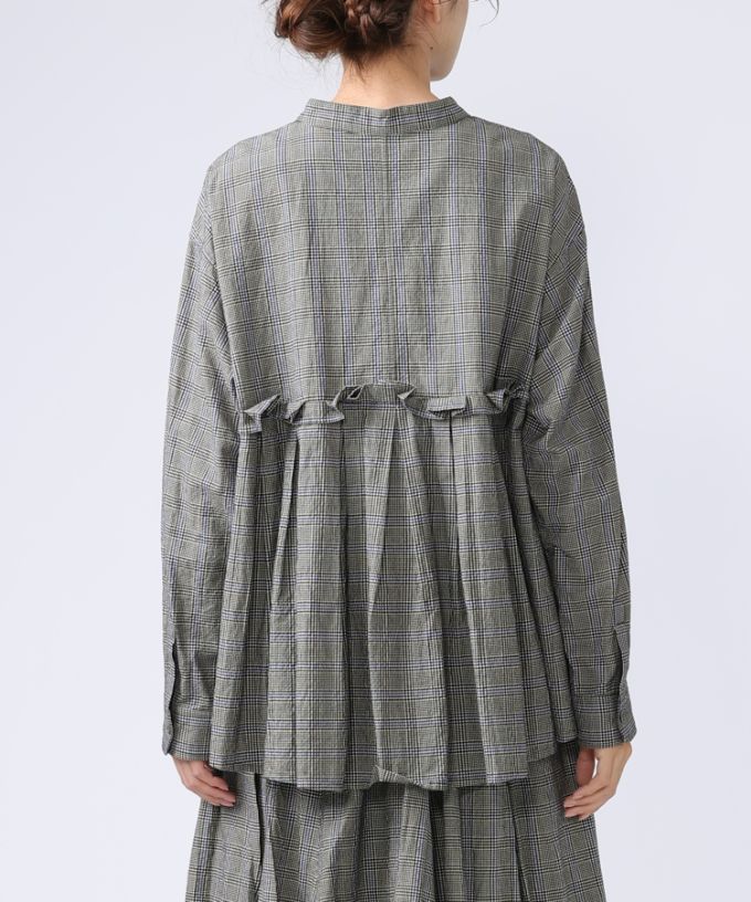 アンジェ・グレン　オリジナルグレンチェックの後ろタックブラウス