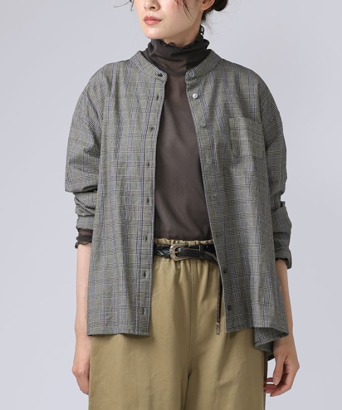 アンジェ・グレン　オリジナルグレンチェックの後ろタックブラウス