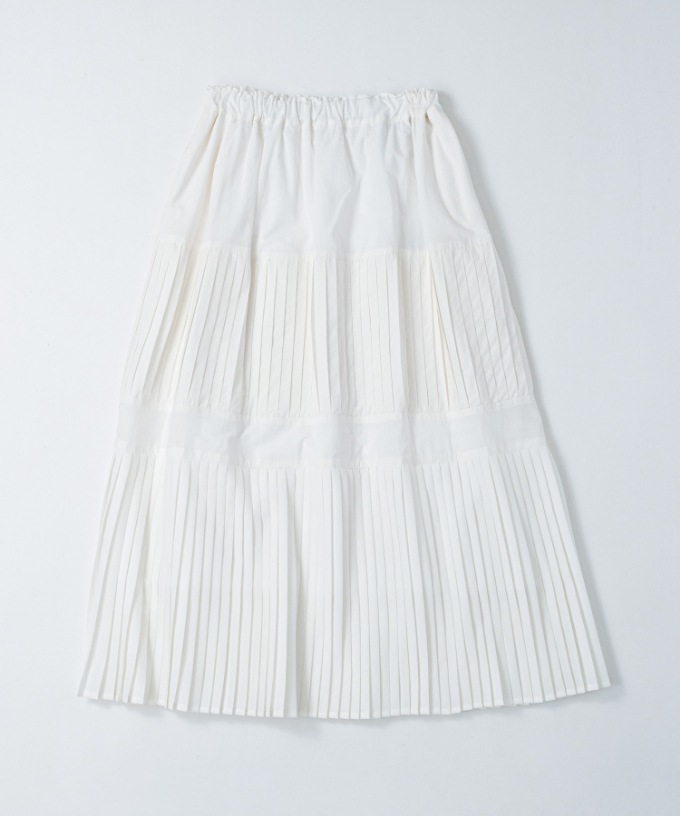 テディスカート プリーツのティアードスカート