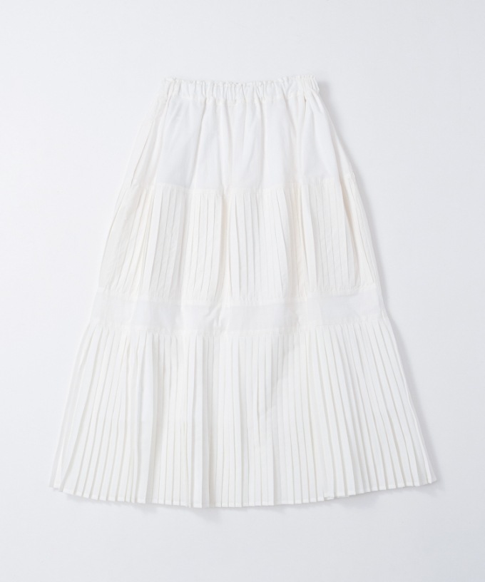 テディスカート プリーツのティアードスカート
