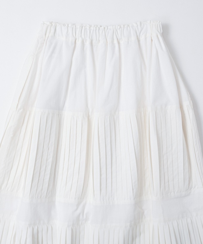 テディスカート プリーツのティアードスカート