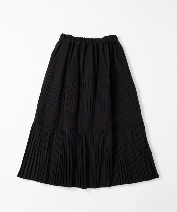 テディスカート プリーツのティアードスカート