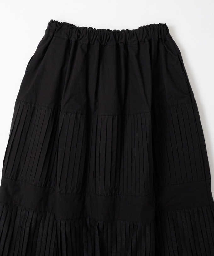 テディスカート プリーツのティアードスカート