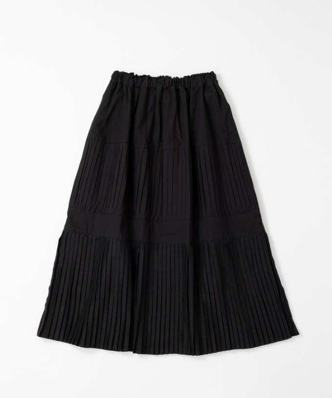 テディスカート プリーツのティアードスカート