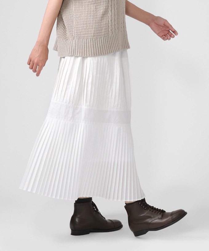 テディスカート プリーツのティアードスカート