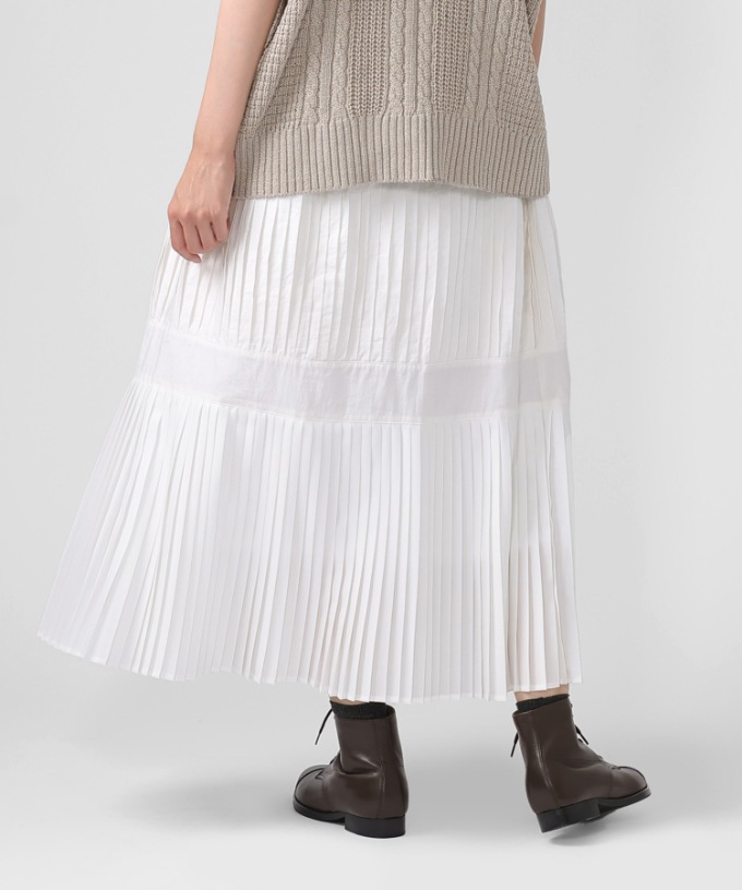 テディスカート プリーツのティアードスカート