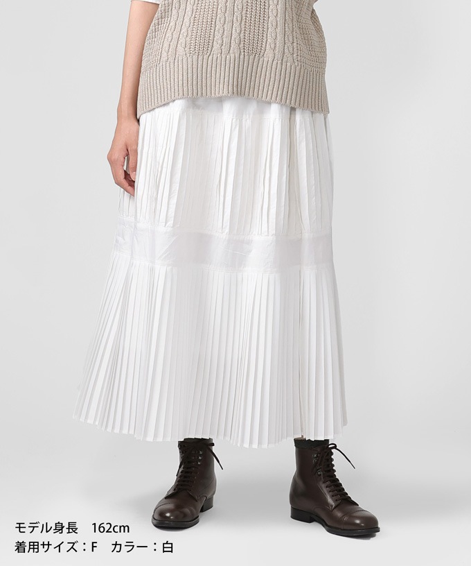 テディスカート プリーツのティアードスカート