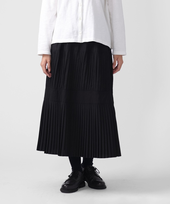 テディスカート プリーツのティアードスカート
