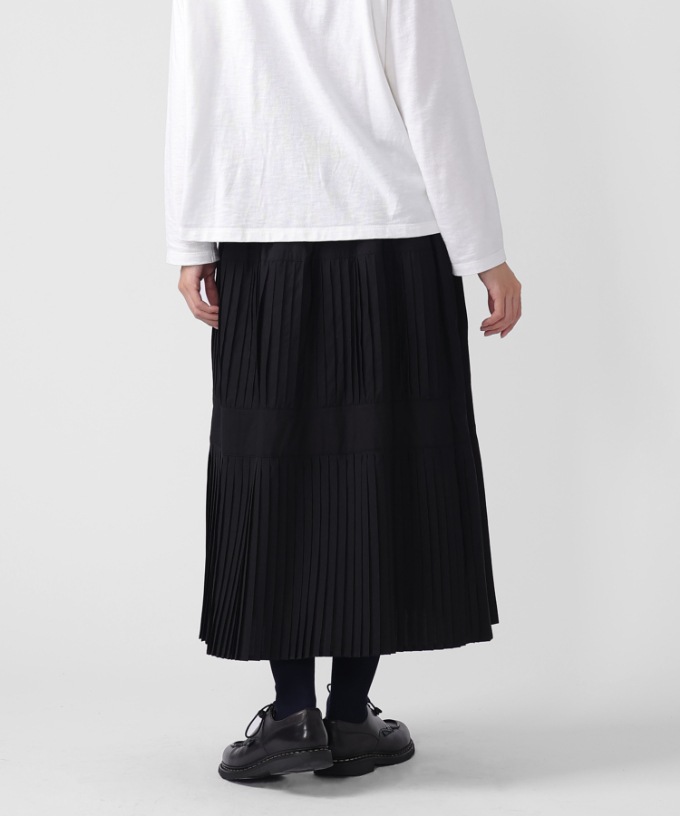 テディスカート プリーツのティアードスカート