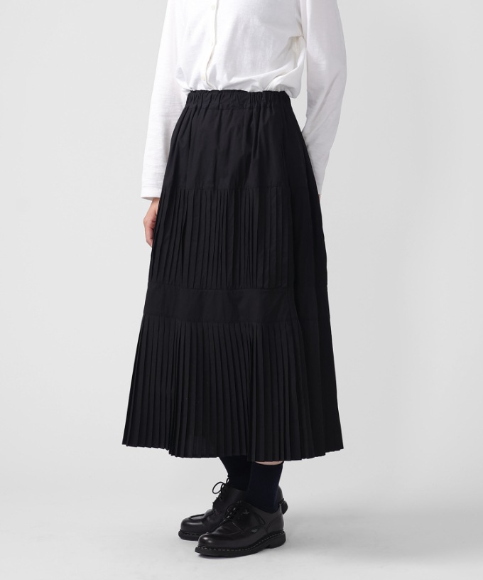 テディスカート プリーツのティアードスカート