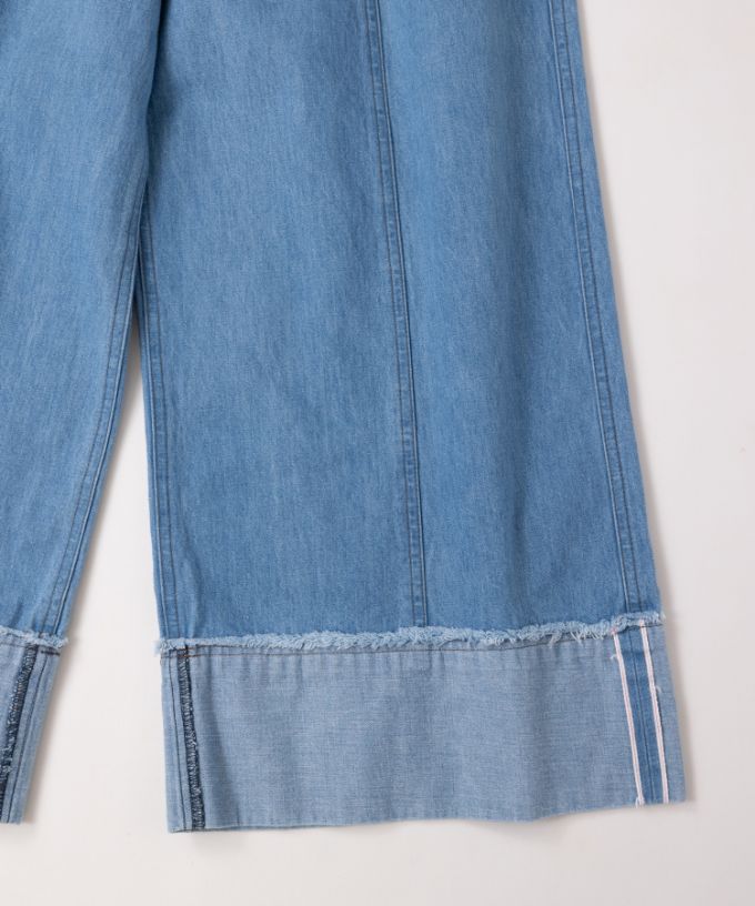 テレパンツ・Ｃ　シルエットのきれいなデニムワイドパンツ