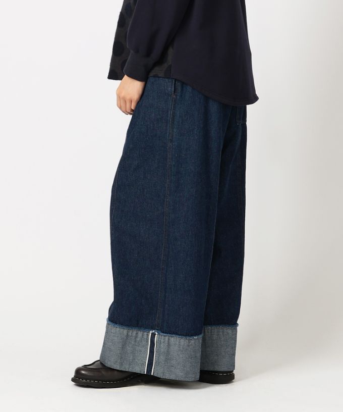 MAX80%OFF／セール開催中 テレパンツ・C シルエットのきれいなデニムワイドパンツ/ITEM パンツ