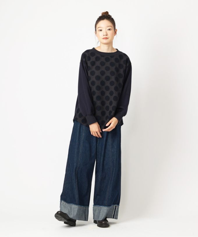 テレパンツ・C シルエットのきれいなデニムワイドパンツ/ITEM