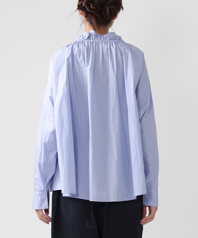 【SALE】ベティブラウス　ギャザーネックのコットンブラウス