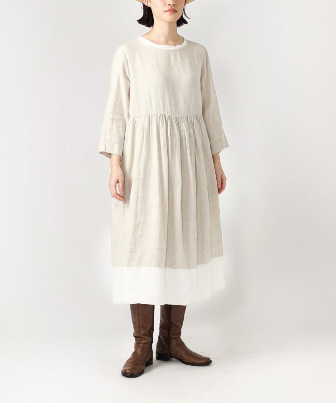 アンセム 麻素材の配色シンプルドレス/ALL ITEM/Shop by BASCOショップ 