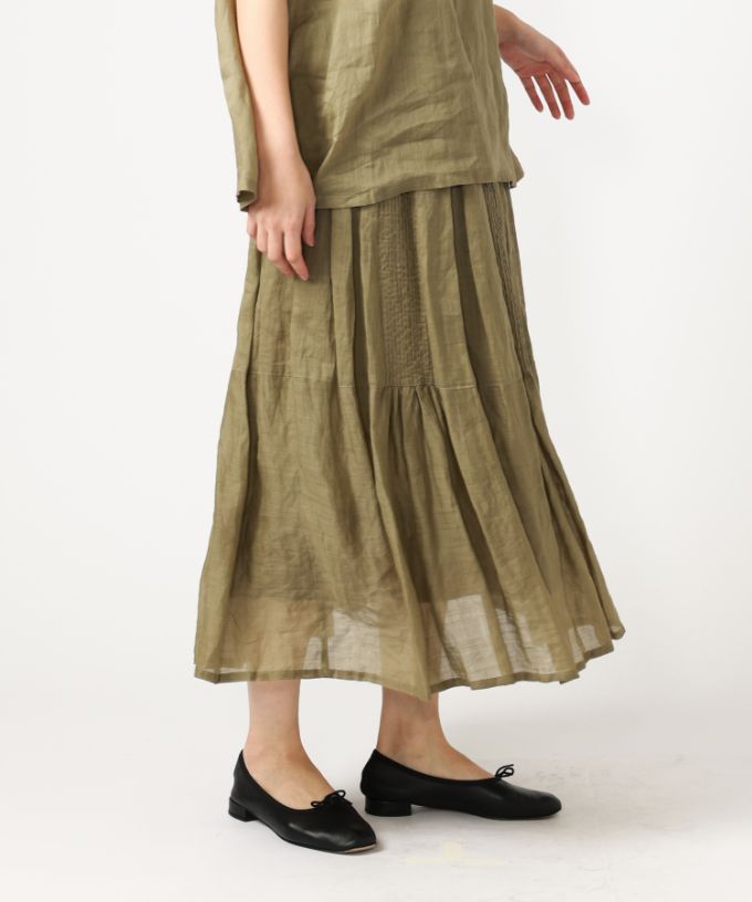 スカート Bines Skirt 2ベルト付き ボックスプリーツミニスカート（スカート）｜SPINNS