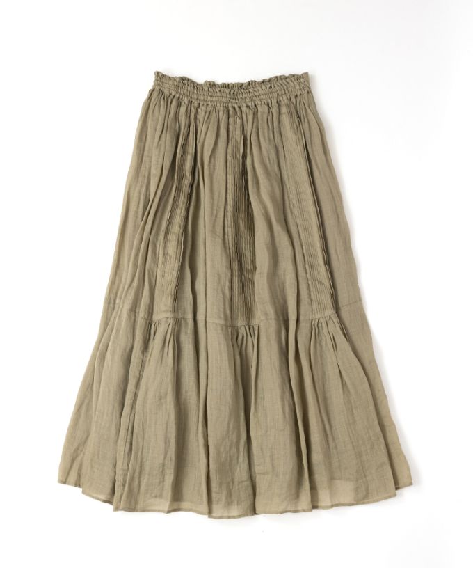 リオスカート ピンタック×ギャザーの麻ボイルスカート/ITEM,SKIRT/Shop  