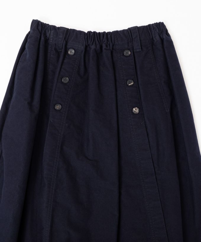 メーヌスカート　起毛素材のマリン風フレアスカート