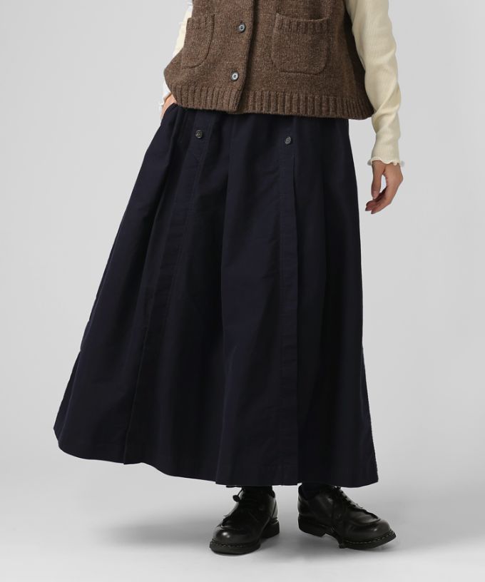 メーヌスカート　起毛素材のマリン風フレアスカート