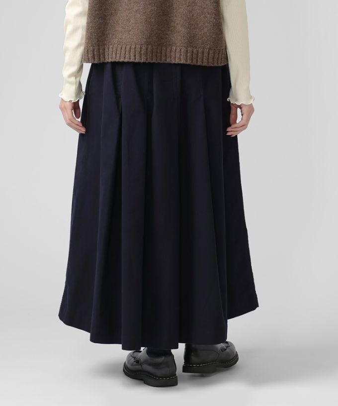 メーヌスカート　起毛素材のマリン風フレアスカート