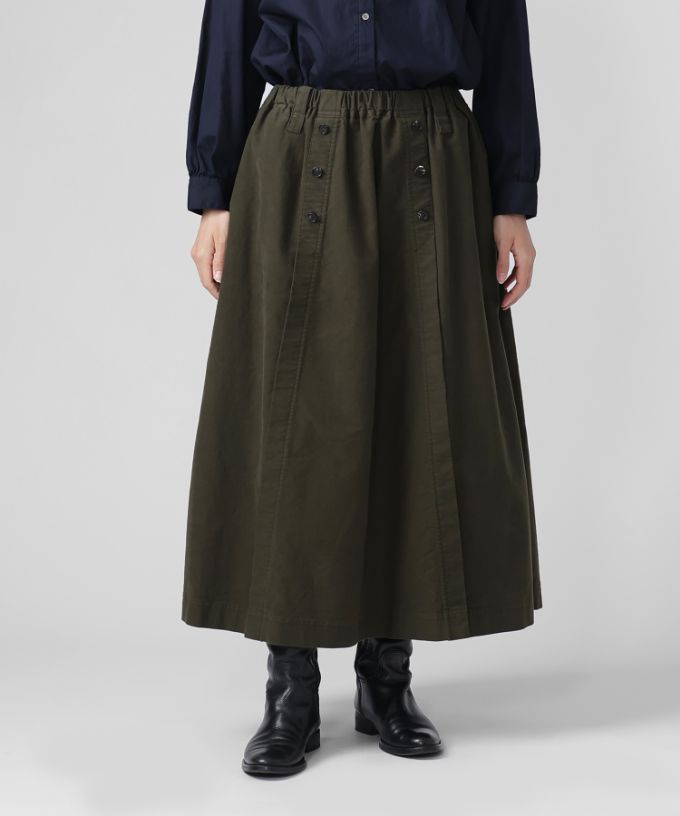 メーヌスカート　起毛素材のマリン風フレアスカート