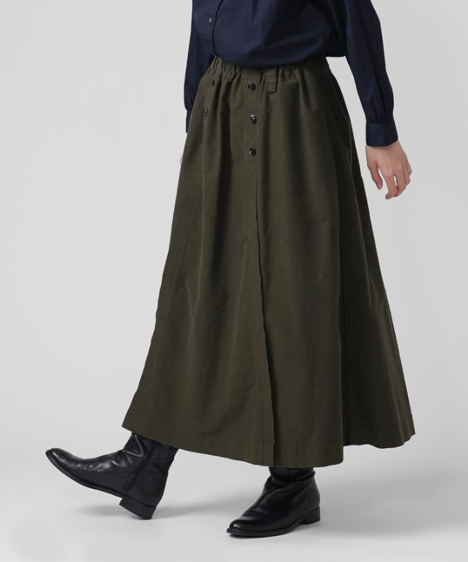 メーヌスカート　起毛素材のマリン風フレアスカート