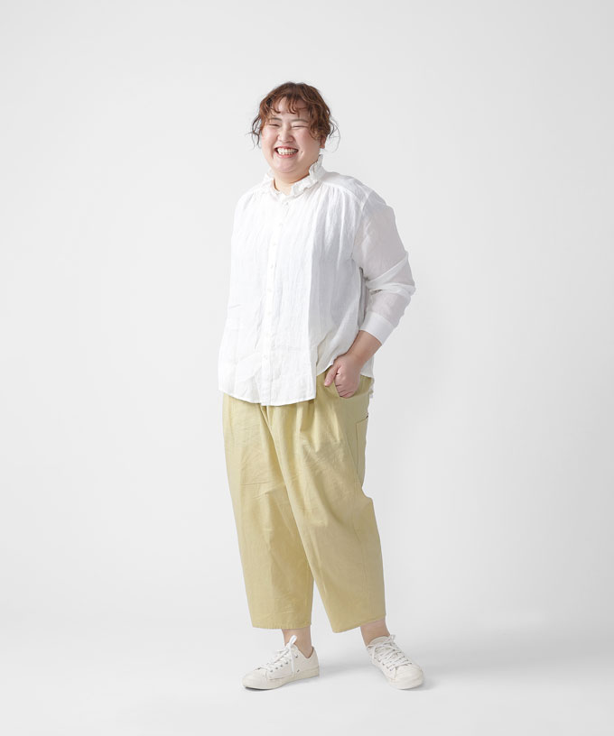 マオパンツ・28-4【プラスサイズ】綿麻素材のビッグポケットパンツ