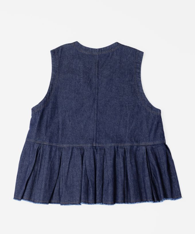 マルセル　ペプラム切り替えのデニムベスト