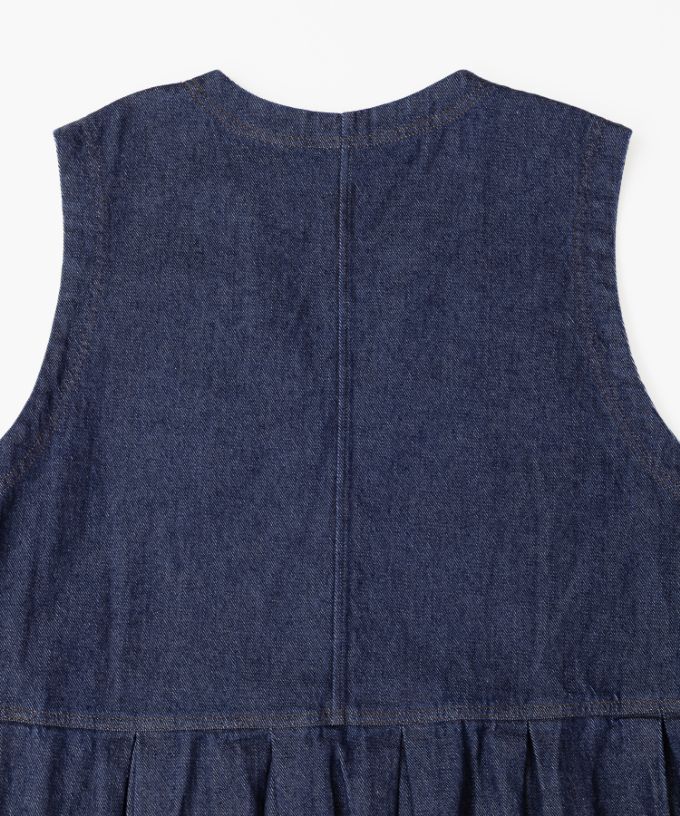 マルセル　ペプラム切り替えのデニムベスト