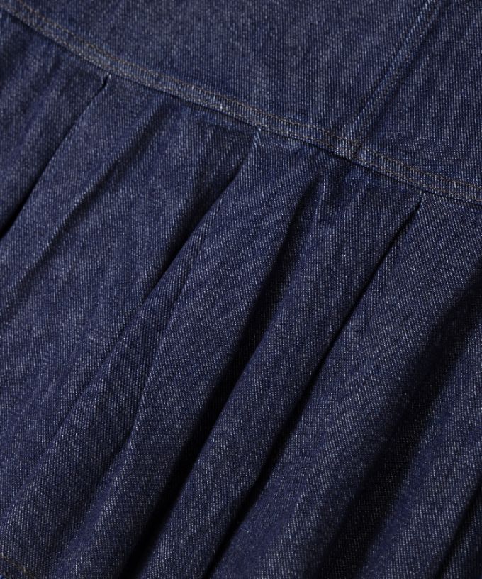 マルセル　ペプラム切り替えのデニムベスト