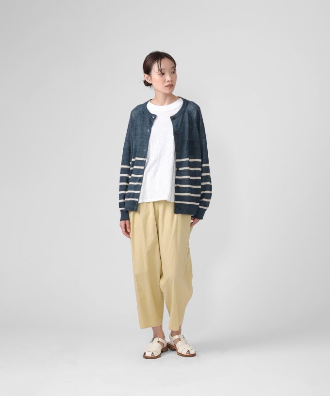 マオパンツ・28　綿麻素材の後ろビッグポケットパンツ