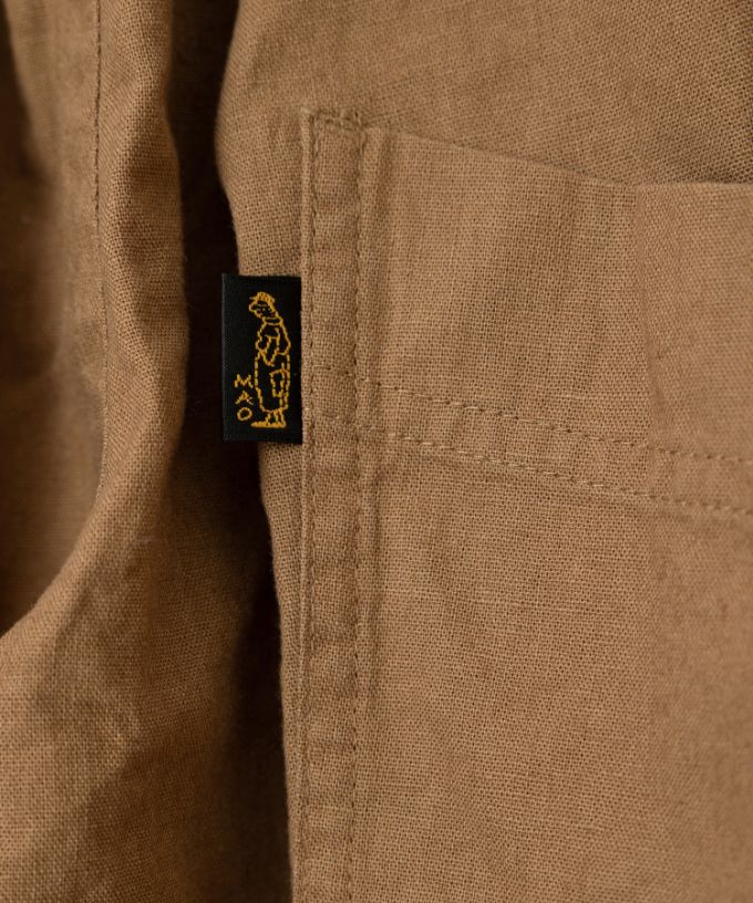 マオパンツ・28　綿麻素材の後ろビッグポケットパンツ