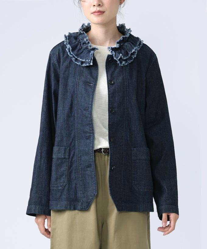 エリザジャケット フリル付け襟のデニムジャケット/ITEM,JACKET